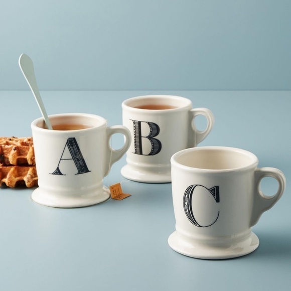 Anthropologie Monogram Mugs Letter N - Picture 1 of 3